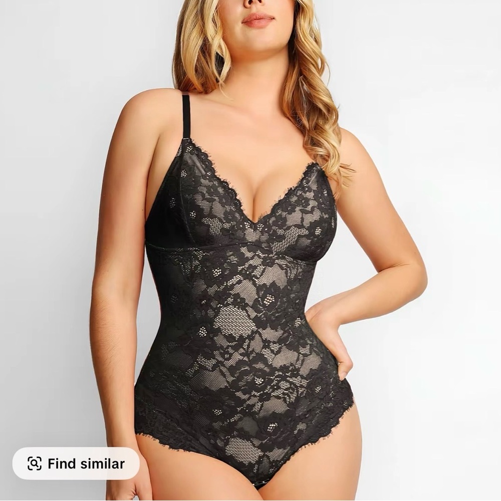 Elegant Black Lace Bodysuit